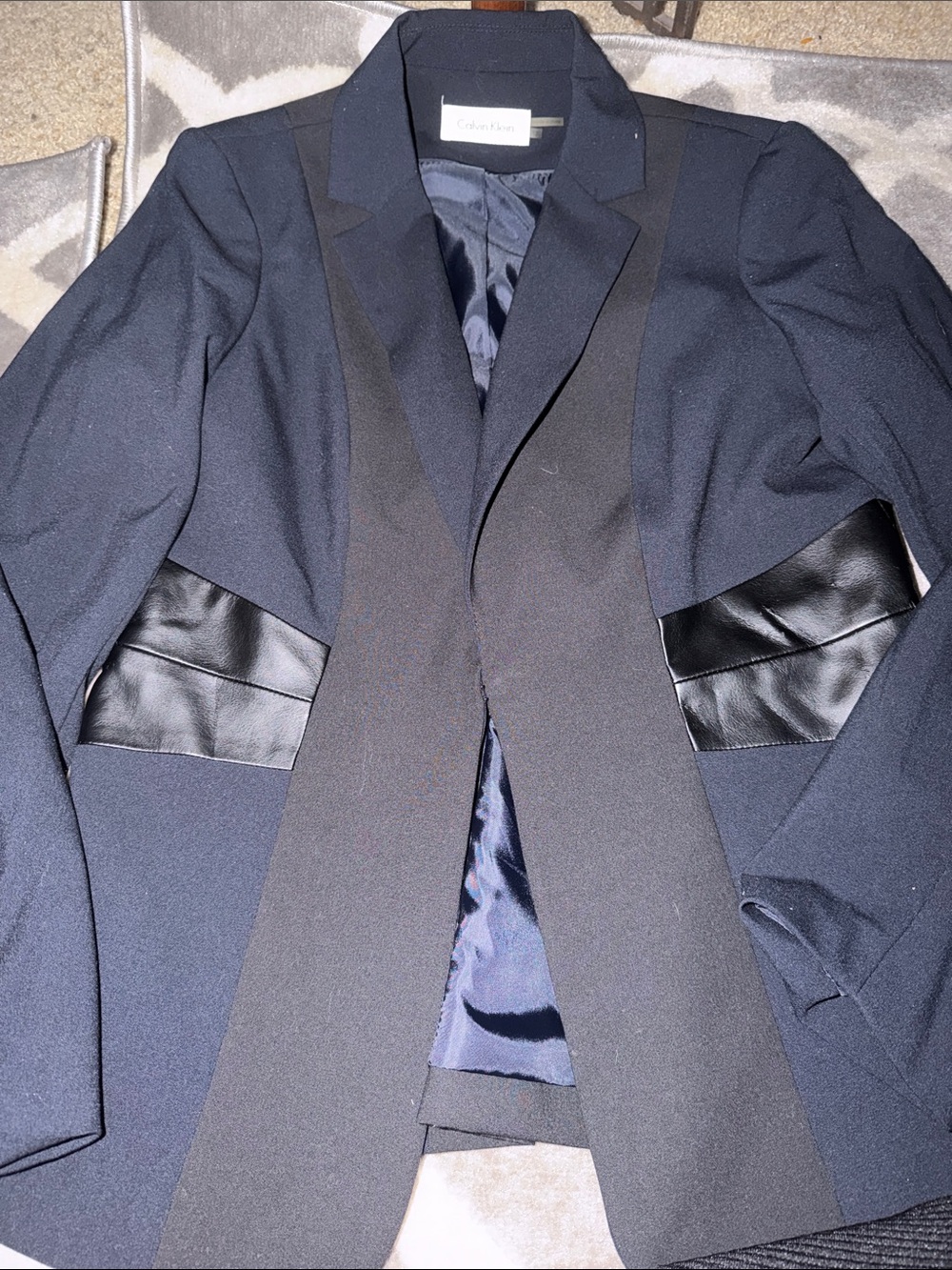 Calvin Klein blue & black blazer size 12